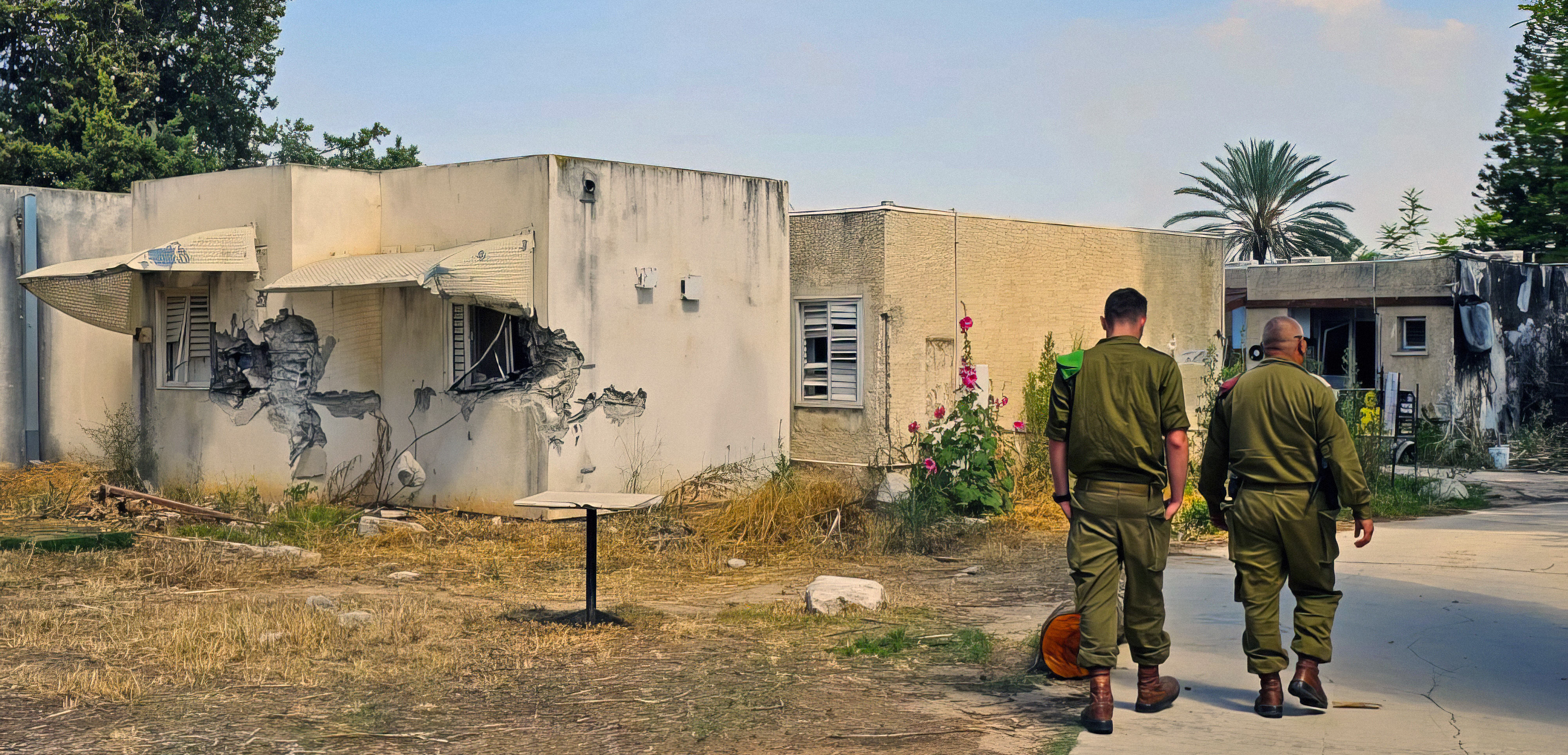 IDF tours kibbutz massacre site