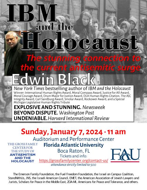 Edwin Black on IBM and the Holocaust for the Gross Family Center